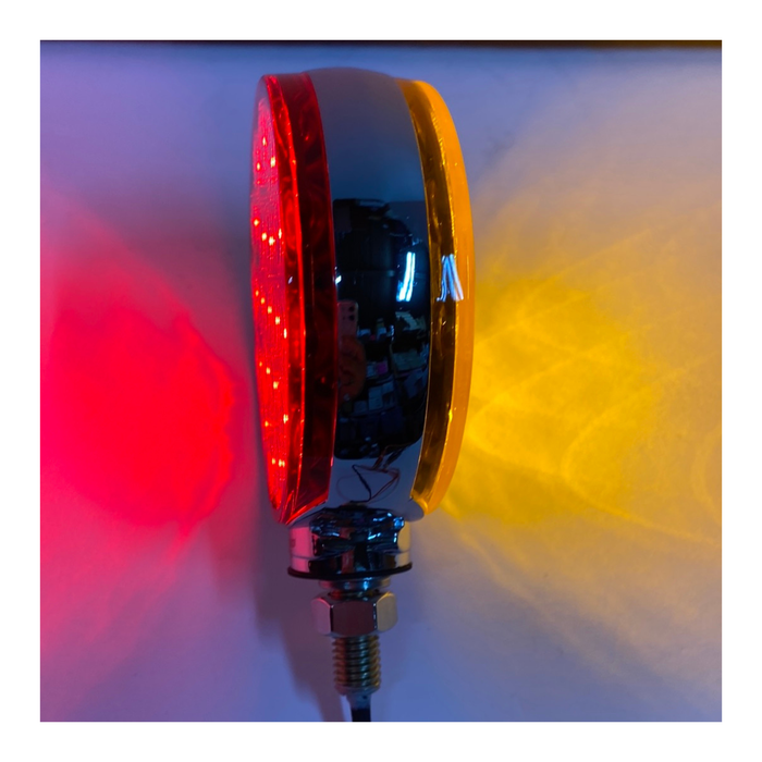 Amber Red Round Double Face LED Light with Reflector | Trux Accessories