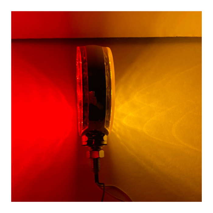 Amber Red Round Double Face LED Light with Reflector | Trux Accessories