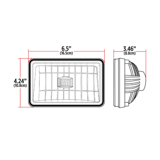 Four by Six Inch LED Reflector Low Beam Headlight 1700 Lumens | Trux Accessories