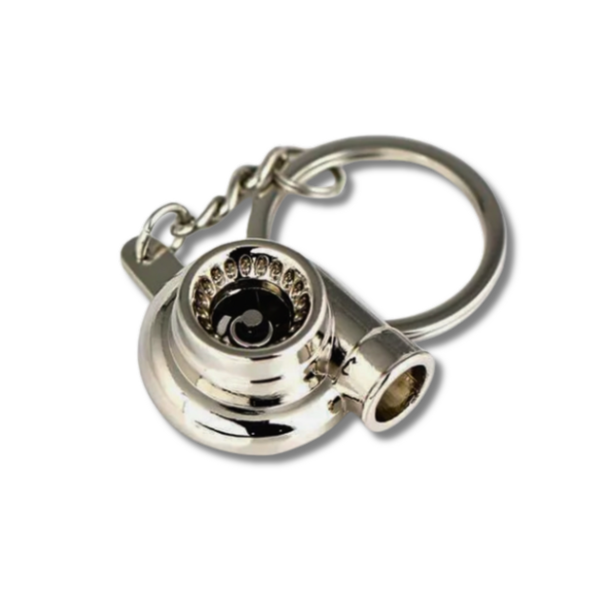 Mini Turbocharger Keychain in Chrome Finish | Truck and Automotive Accessory