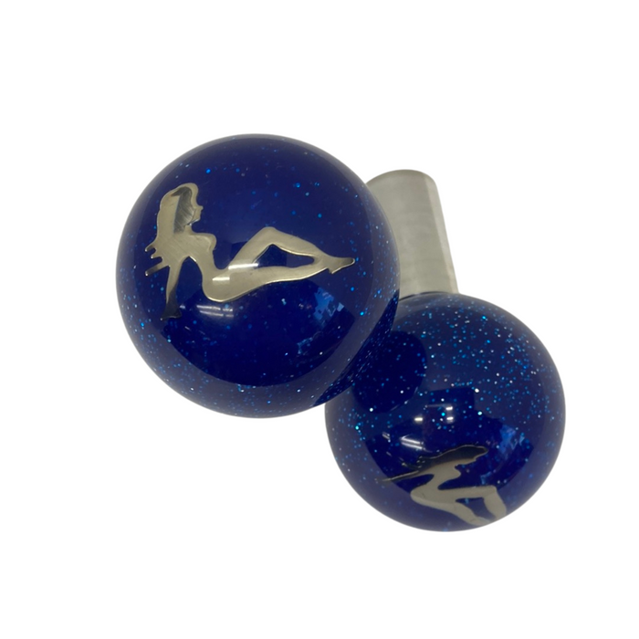 Brake Knob | Chrome Lady Blue Glitter | Twisted Shifterz