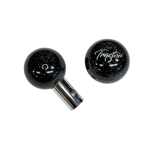 Brake Knob | Glitter Engraved Tractor Silver V2 Black | Twisted Shifterz