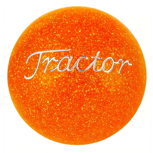 Brake Knob | Glitter Engraved Tractor White V1 Orange | Twisted Shifterz