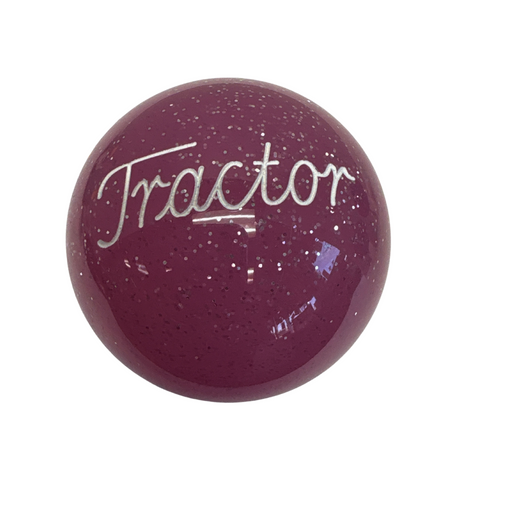 Brake Knob | Glitter Engraved Tractor White V1 Pink | Twisted Shifterz
