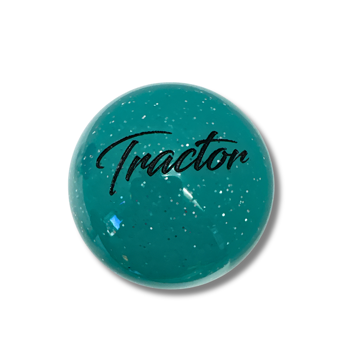 Brake Knob | Glitter Engraved Tractor White V2 Teal | Twisted Shifterz