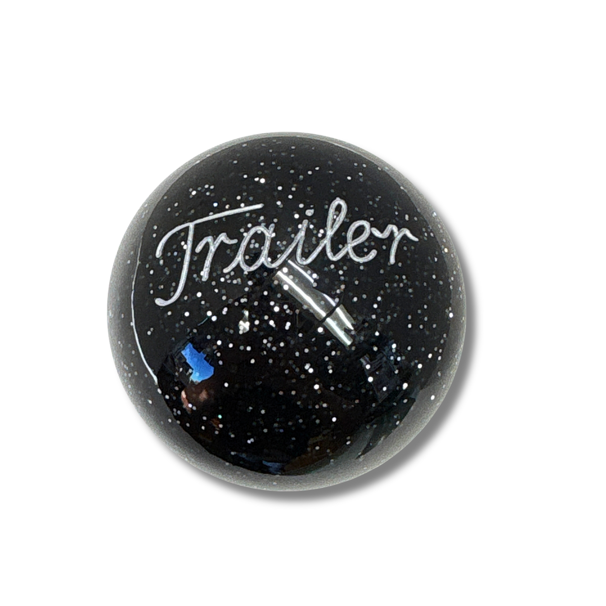 Brake Knob | Glitter Engraved Trailer Silver V1 Black | Twisted Shifterz