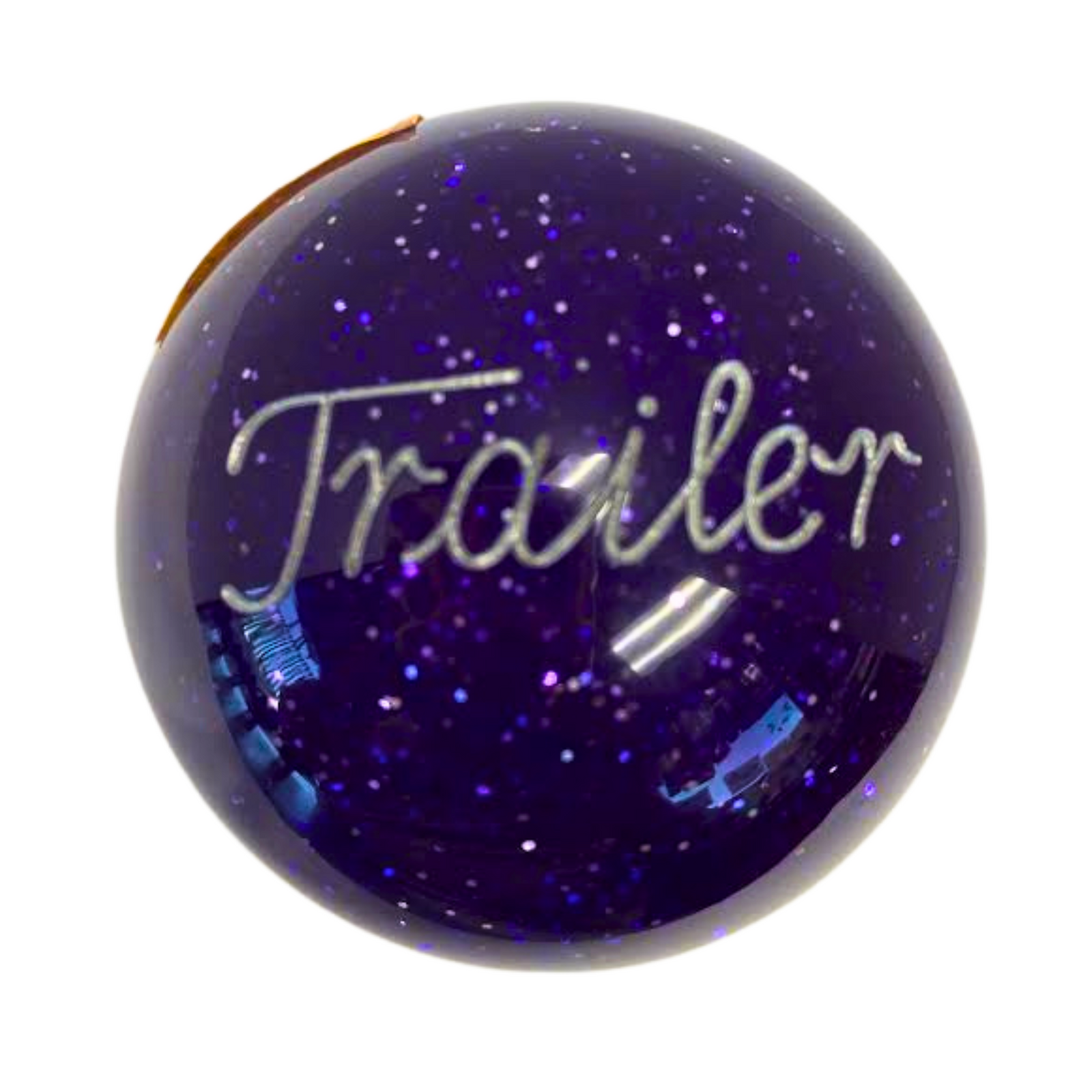 Brake Knob | Glitter Engraved Tractor Silver V1 Purple | Twisted Shifterz