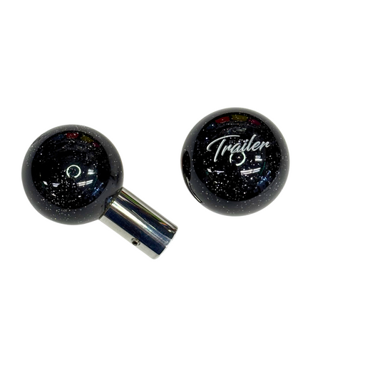 Brake Knob | Glitter Engraved Trailer Silver V2 Black | Twisted Shifterz