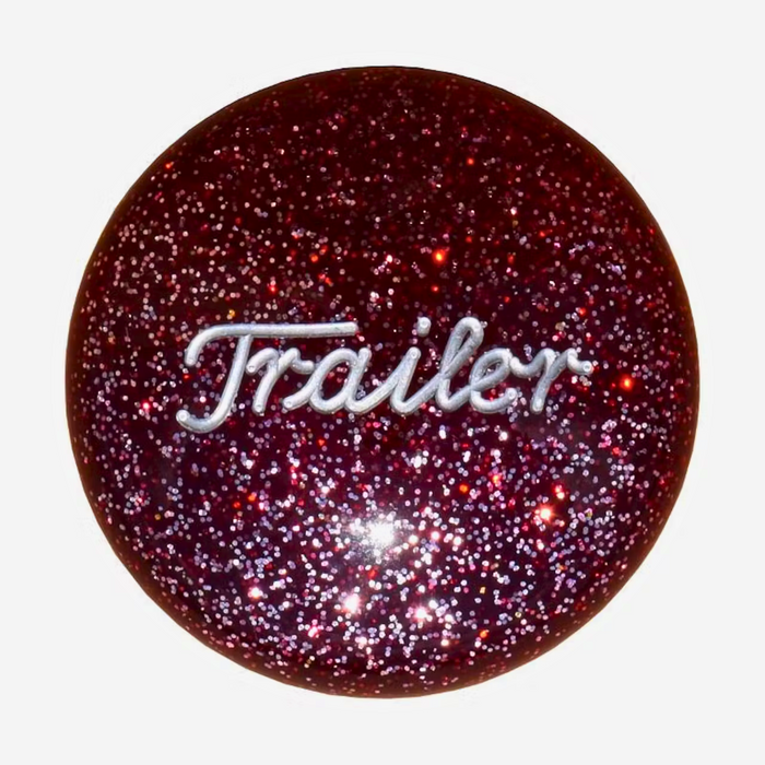 Brake Knob | Glitter Engraved Trailer White V1 Red | Twisted Shifterz