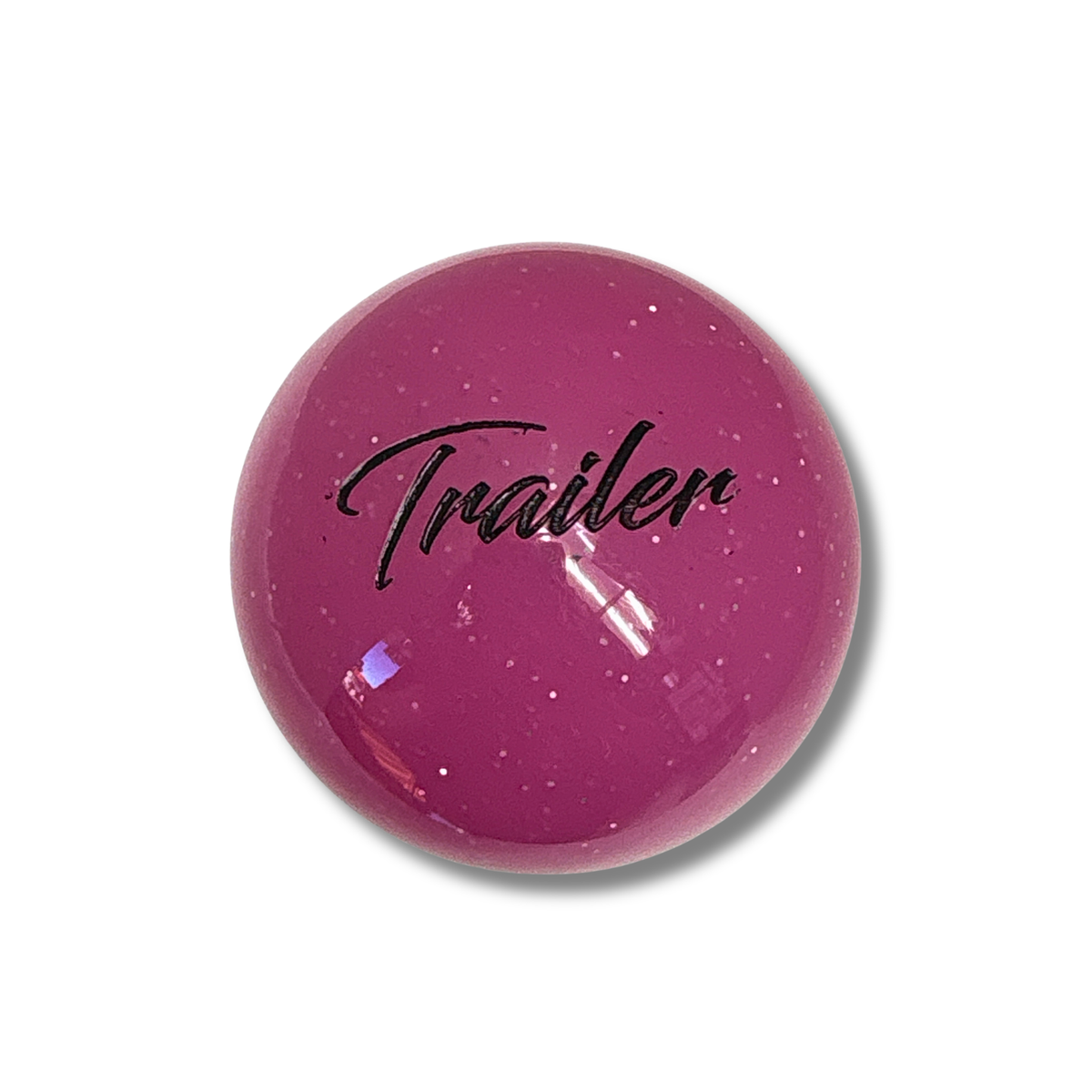 Brake Knob | Glitter Engraved Trailer White V2 Pink | Twisted Shifterz