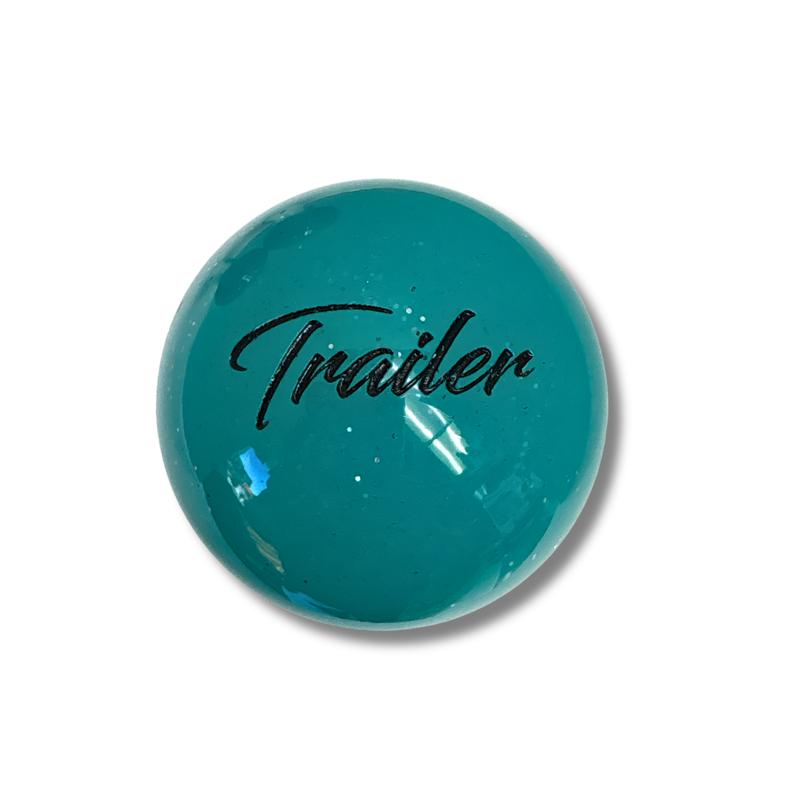 Brake Knob | Glitter Engraved Tractor White V2 Teal | Twisted Shifterz