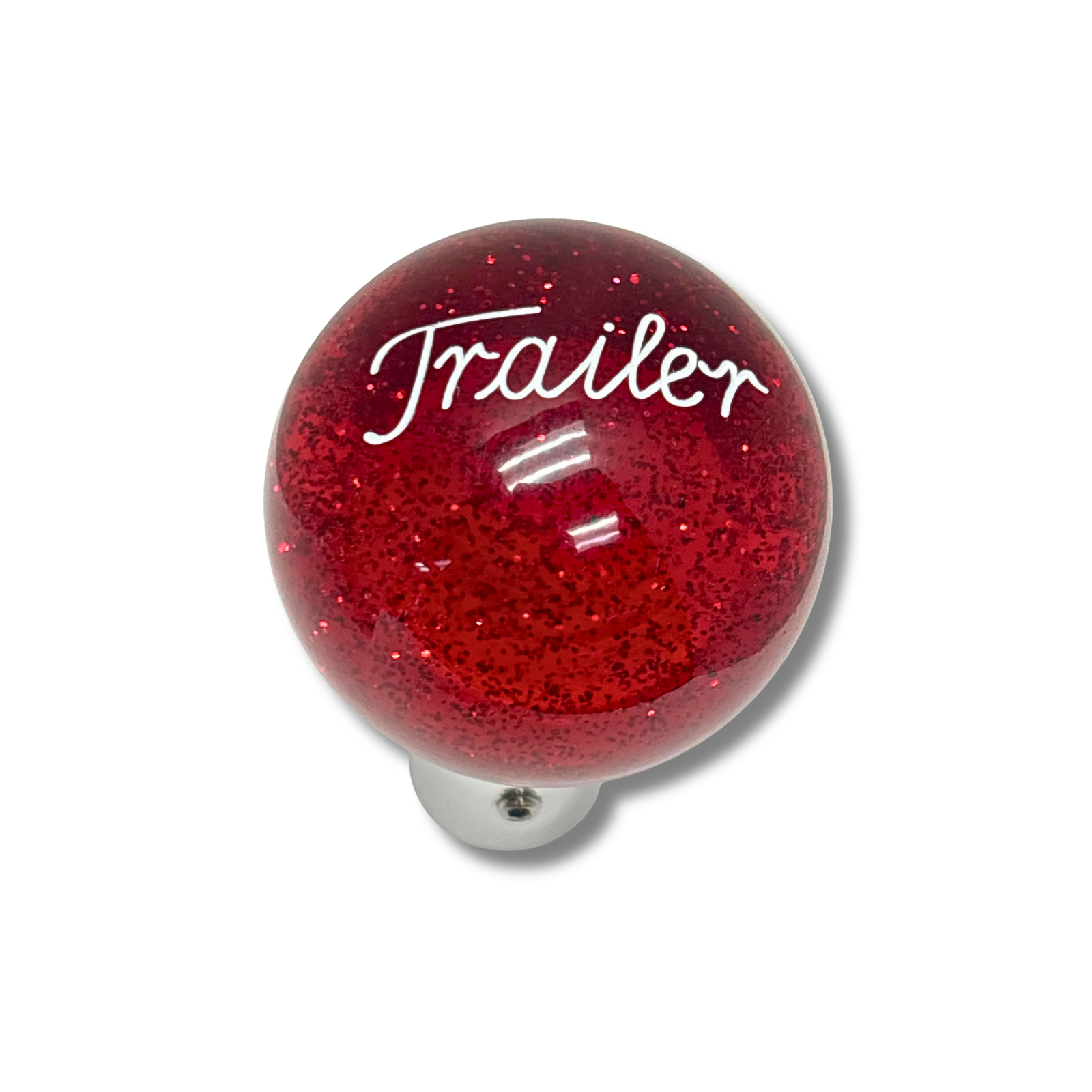 Red Glitter Trailer Brake Knob | White Engraving | Twisted ShifterZ