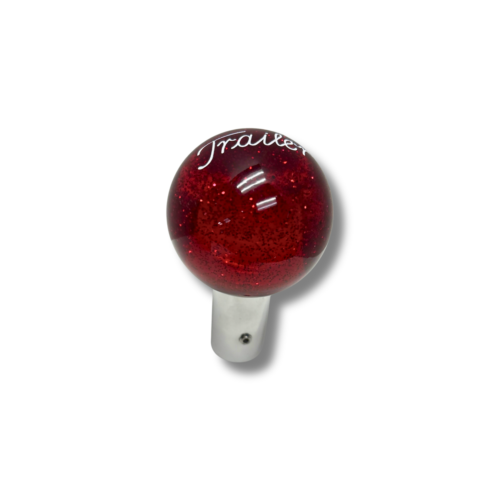 Red Glitter Trailer Brake Knob | White Engraving | Twisted ShifterZ