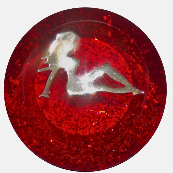 Shift Knob | Chrome Lady Red Glitter | Twisted Shifterz