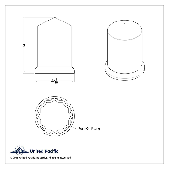 1-1/2 Inch Pointed Nut Covers Chrome 20 Pack | United Pacific