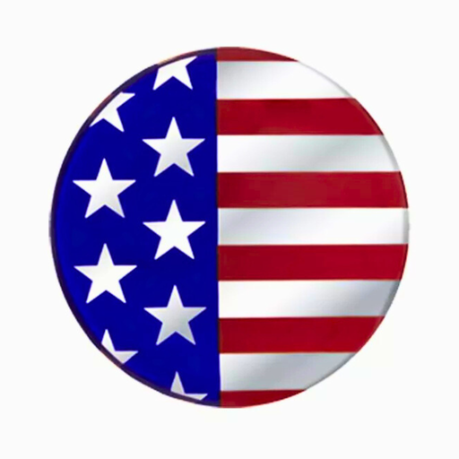 1-3/4″ Round Glossy Sticker | American Flag Design | United Pacific