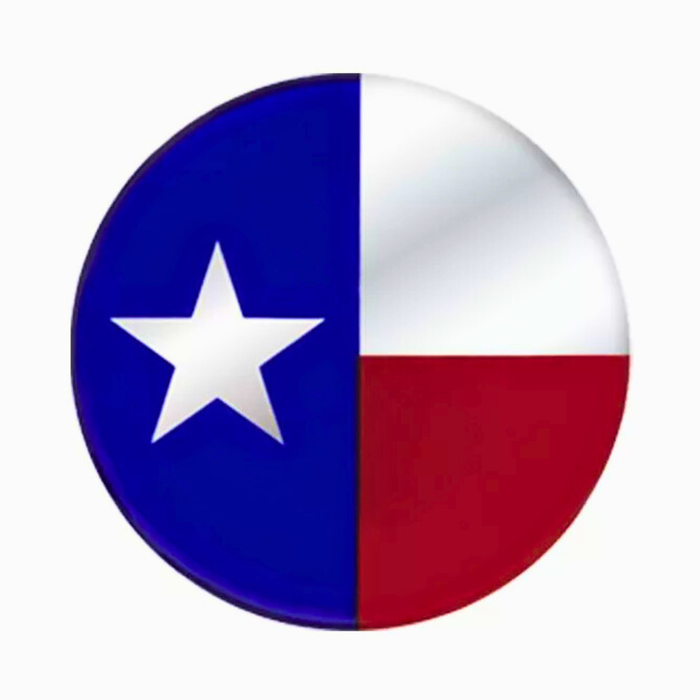 1-3/4″ Round Glossy Sticker | Texas Flag Design | United Pacific