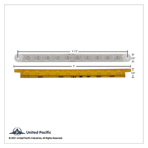10 LED 9″ Light Bar (Stop Turn & Tail) | Red LED Clear Lens | United Pacific