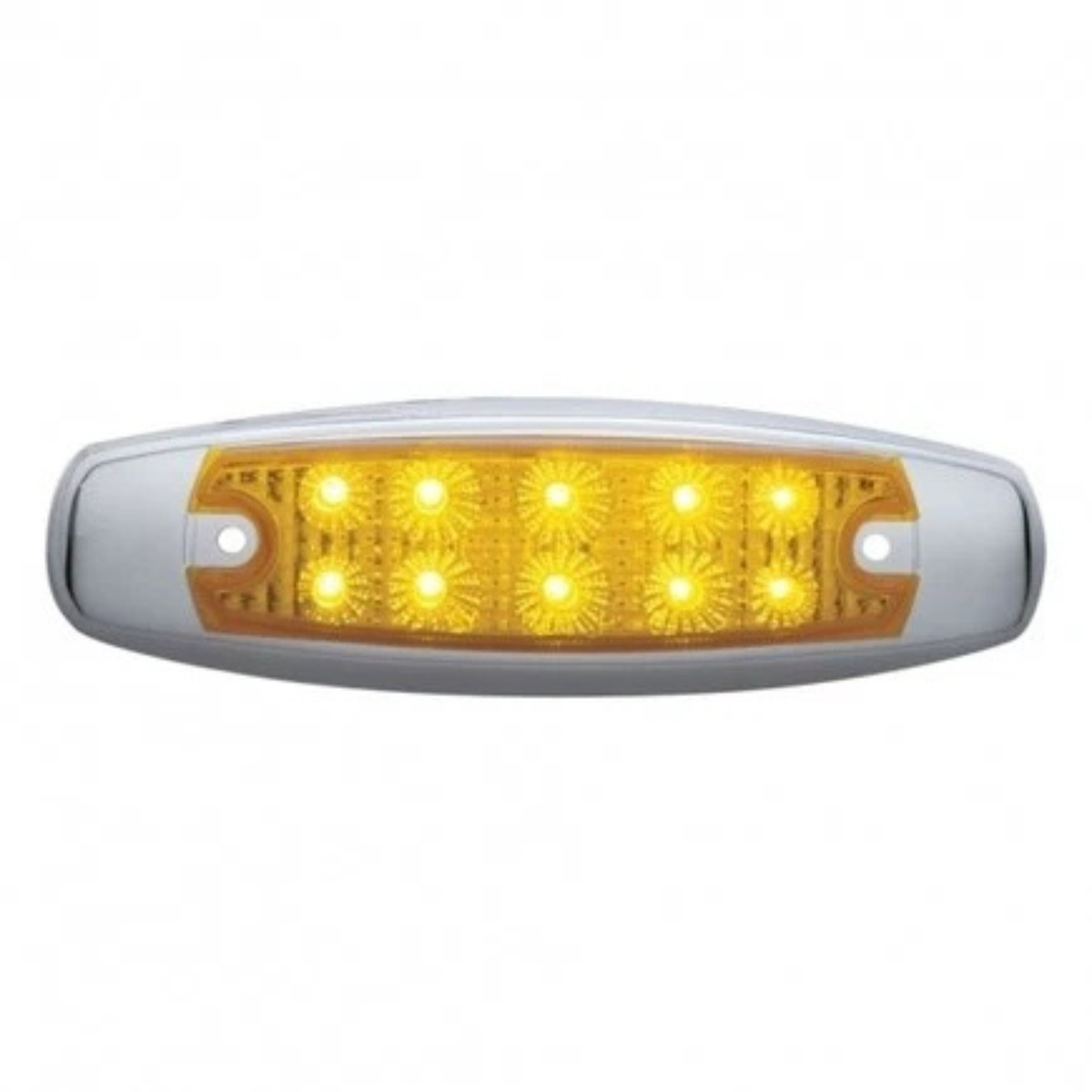 10 LED Reflector Rectangular Clearance / Marker Light | Amber Lens Amber LED | United Pacific