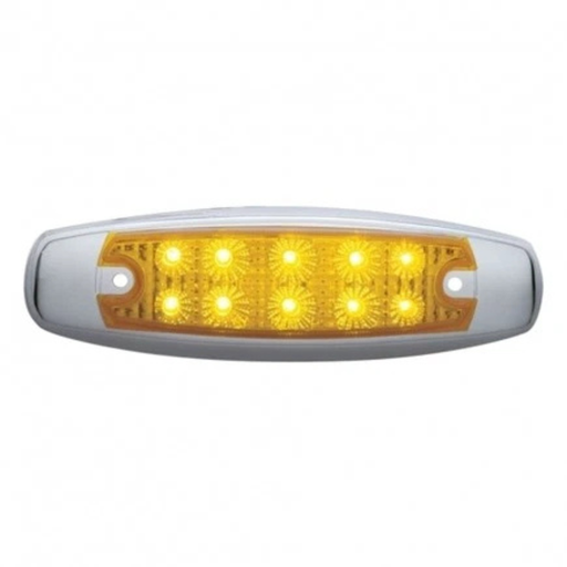 10 LED Reflector Rectangular Clearance / Marker Light | Amber Lens Amber LED | United Pacific