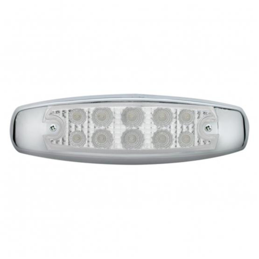 10 LED Reflector Rectangular Clearance / Marker Light | Clear Lens Amber LED | United Pacific