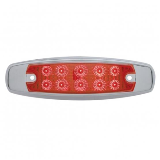 10 LED Reflector Rectangular Clearance / Marker Light | Red Lens Red LED | United Pacific