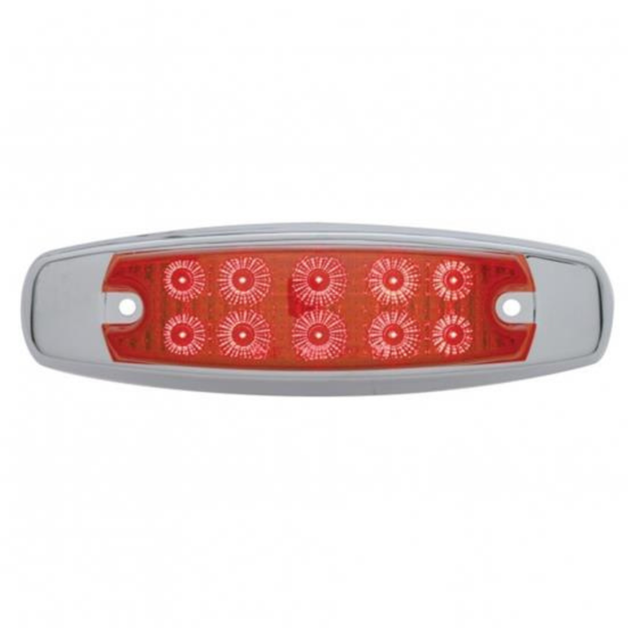 10 LED Reflector Rectangular Clearance / Marker Light | Red Lens Red LED | United Pacific