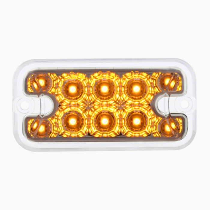 10 LED Dual Function Rectangular Light | Amber / Clear Lens | United Pacific