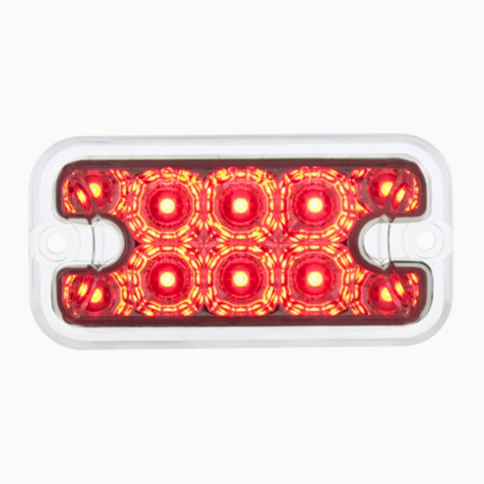10 LED Dual Function Rectangular Light | Reflector Red / Red Lens | United Pacific