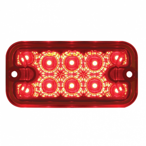 10 LED Dual Function Rectangular Light | Reflector Red / Red Lens | United Pacific