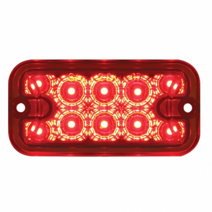 10 LED Dual Function Rectangular Light | Reflector Red / Red Lens | United Pacific