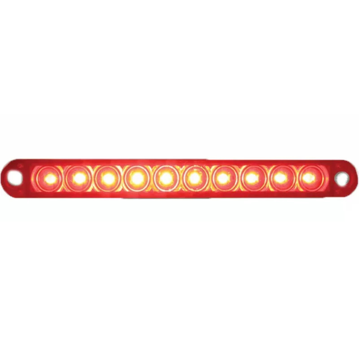 10 LED 6-1/2" Stop, Turn & Tail Light Bar | Red LED | Clear Lens | United Pacific