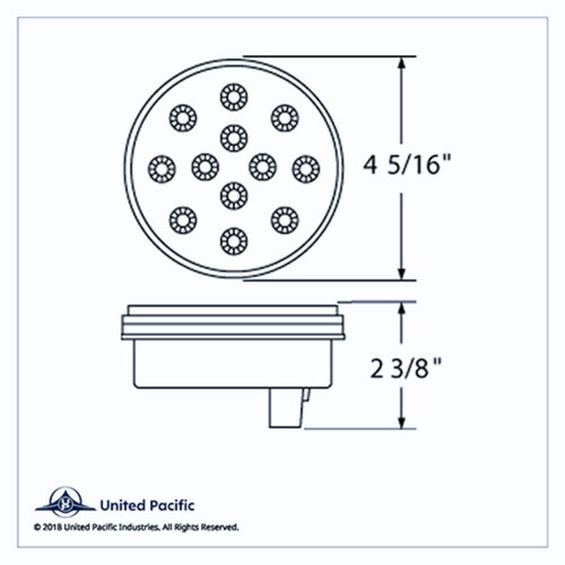 12 LED 4″ Reflector Auxiliary Utility Light | White LED Clear Lens | United Pacific