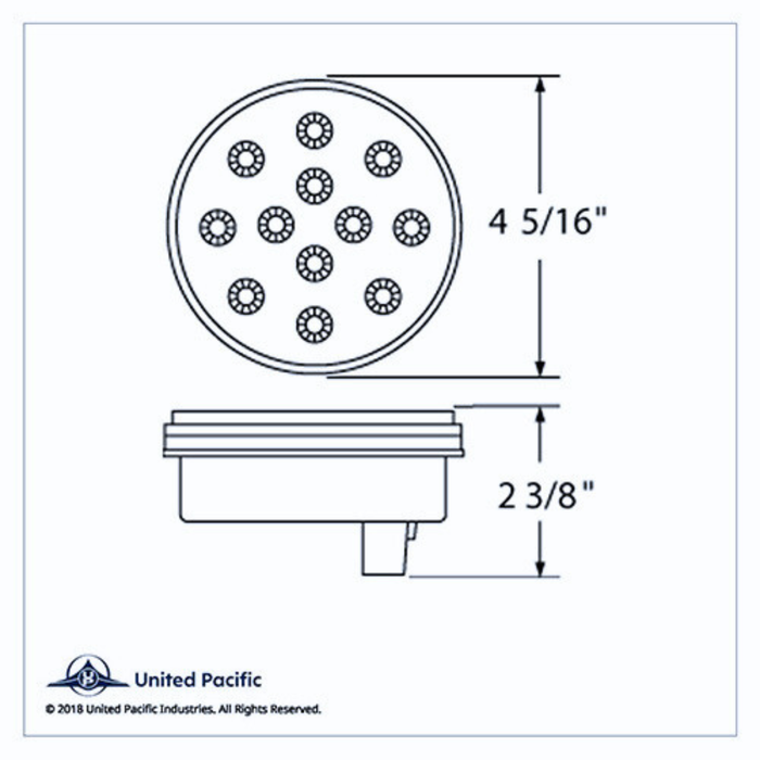 12 LED 4″ Reflector Auxiliary Utility Light | White LED Clear Lens | United Pacific