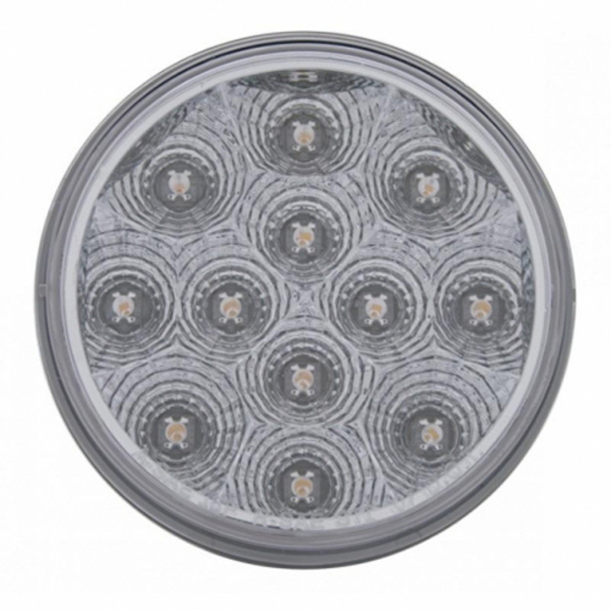 12 LED 4" Round Reflector Light | Stop Turn &amp; Tail | Red LED Clear Lens | United Pacific