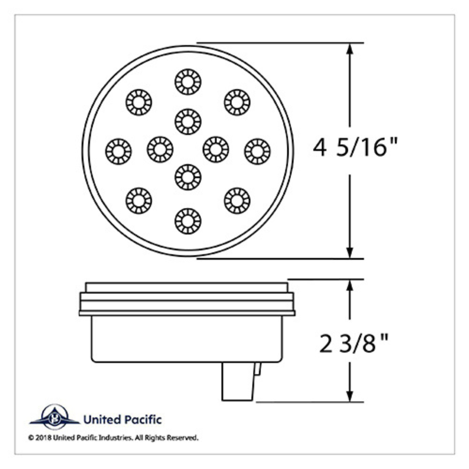 12 LED 4" Round Reflector Light | Stop Turn & Tail | Red LED Clear Lens | United Pacific