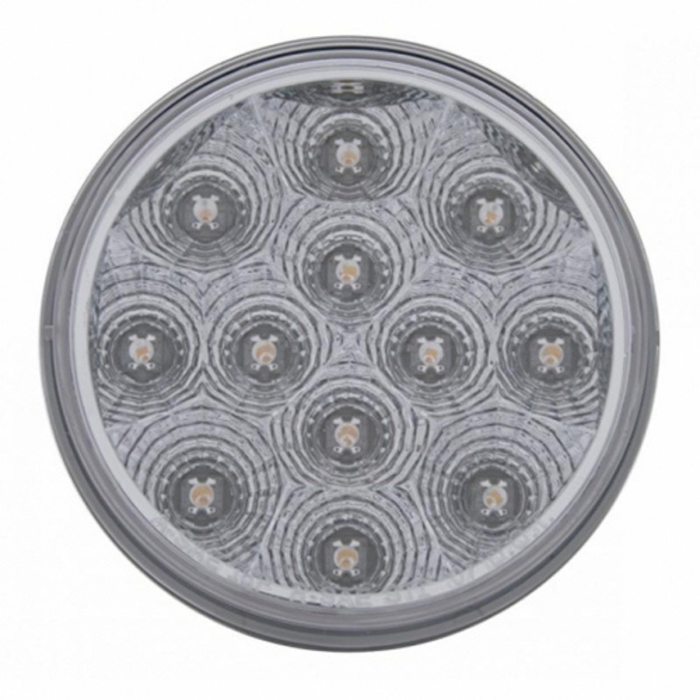 12 LED 4" Round Reflector Light | Stop Turn & Tail | Red LED Clear Lens | United Pacific