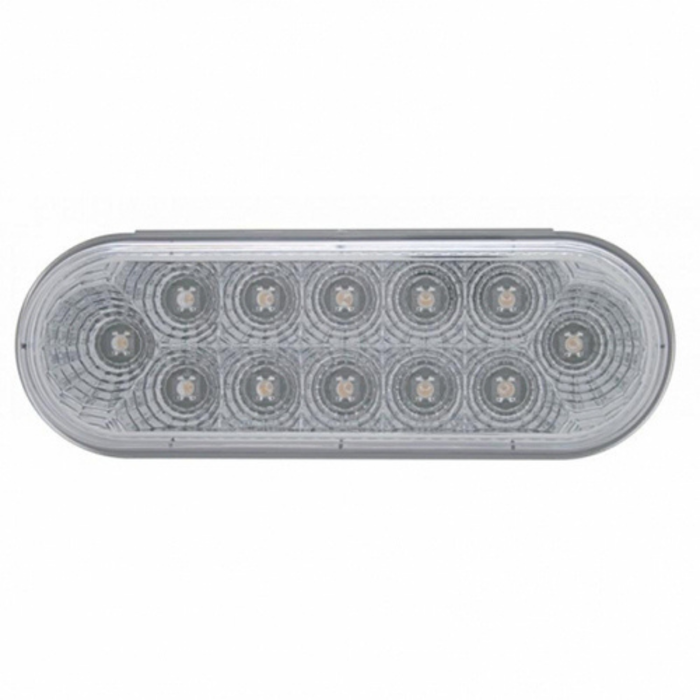 12 LED 6″ Oval Reflector Light (Stop Turn Tail) | Red LED | Clear Lens | United Pacific