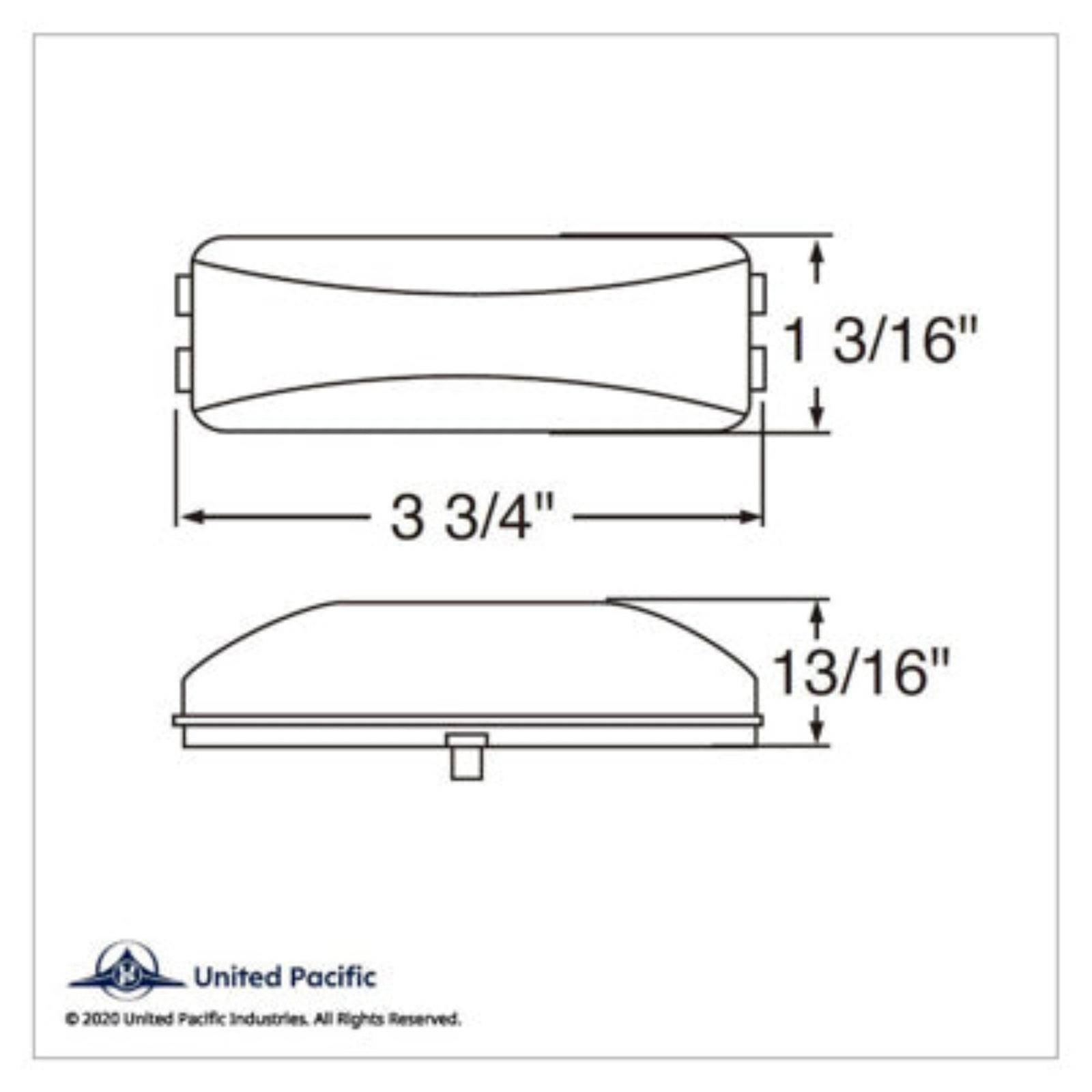 12 LED Rectangular Auxiliary Utility Light White LED Clear Lens | United Pacific