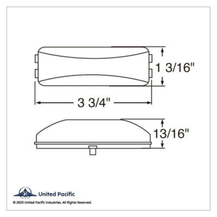 12 LED Rectangular Auxiliary Utility Light White LED Clear Lens | United Pacific