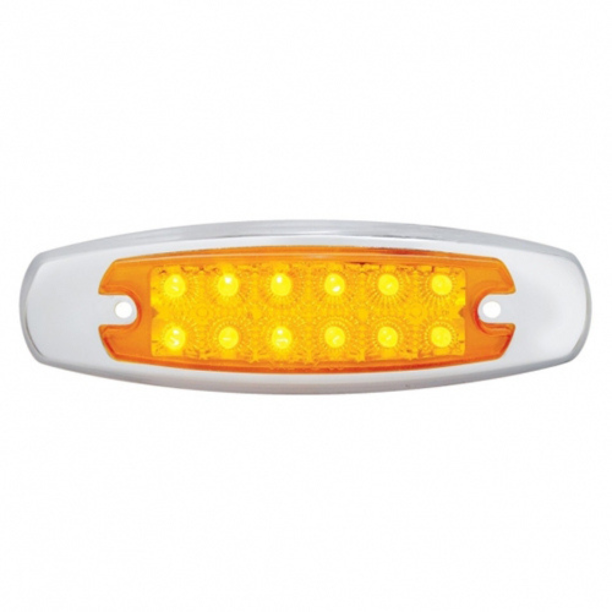12 LED Reflector Rectangular Light with Bezel | Amber LED Amber Lens | United Pacific