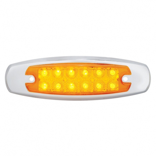 12 LED Reflector Rectangular Light with Bezel | Amber LED Amber Lens | United Pacific