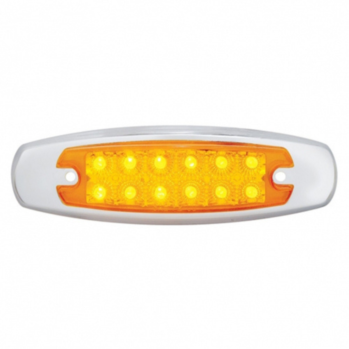 12 LED Reflector Rectangular Light with Bezel | Amber LED Amber Lens | United Pacific