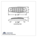 12 LED Reflector Rectangular Light with Bezel | Amber LED Clear Lens | United Pacific