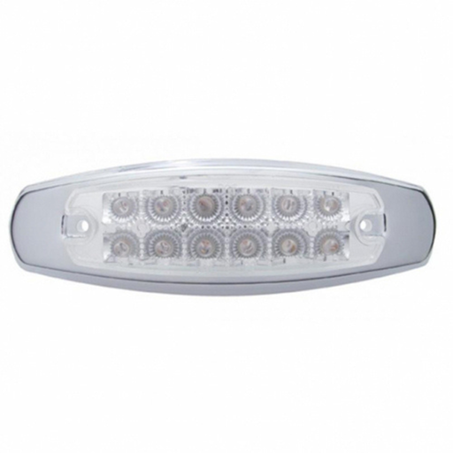 12 LED Reflector Rectangular Light with Bezel | Amber LED Clear Lens | United Pacific