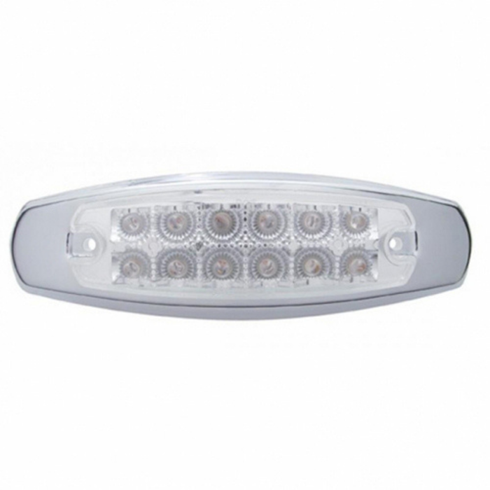 12 LED Reflector Rectangular Light with Bezel | Amber LED Clear Lens | United Pacific