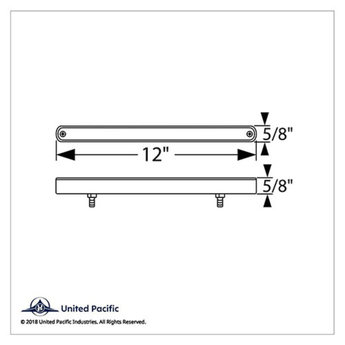 14 LED 12″ Auxiliary Strip Light with Bezel | Green LED Clear Lens | United Pacific