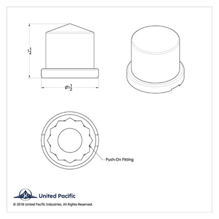 Pointed Nut Cover | 15/16" x 1-1/2" | Chrome | United Pacific