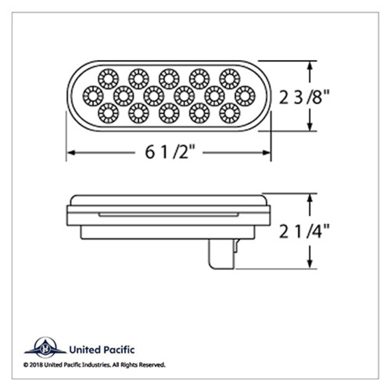 16 LED 6″ Oval Reflector Turn Signal Light | Amber LED | Clear Lens | United Pacific