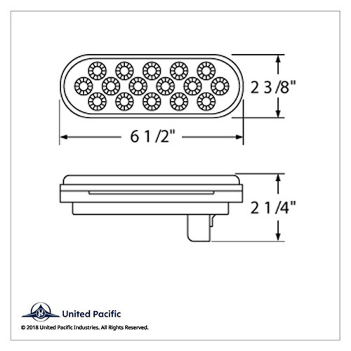 16 LED 6″ Oval Reflector Turn Signal Light | Amber LED | Clear Lens | United Pacific